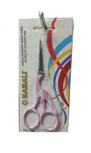 Nakış Makası Kuğulu Dekoratif Makas Pembe YBL-046 Model 8