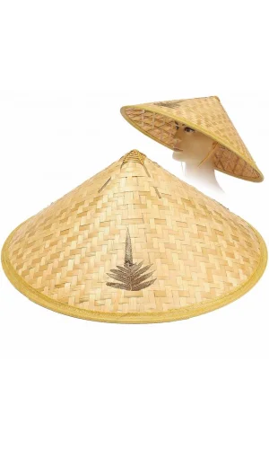 Naturel Renk Cambodia Kamboçyalı Vietnam Şapkası PVC Hasır