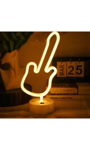 Neon Gitar Masa Lambası