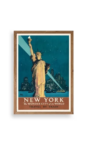 New York Ahşap Çerçeveli Tablo