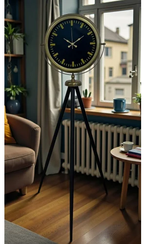 Nostalji Şık Tasarım Tripod Ayaklı Saat