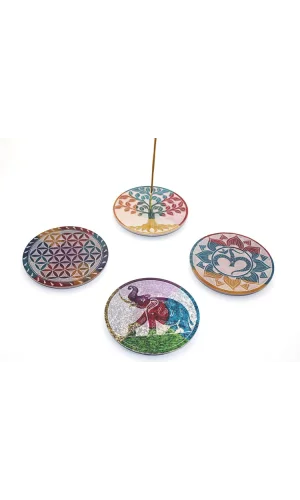 Obsidian Taşı Yuvarlak Tütsülük