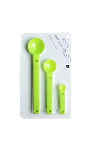 Ölçme Kaşıklı Poşet Klipsi 3lü Paket