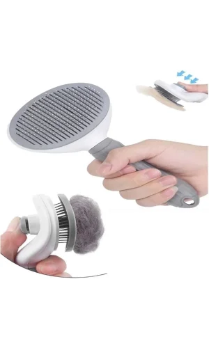 Otomatik Temizlenen Evcil Hayvan Tarağı Gri