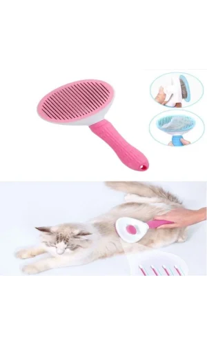 Otomatik Temizlenen Evcil Hayvan Tarağı Pembe