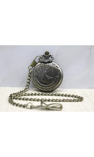 Oyun Kartı Tasarımlı Köstekli Saat