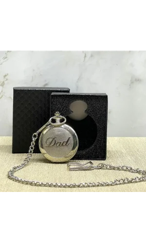 Özel Kutulu Dad (Baba) Tasarımlı Gümüş Köstekli Saat