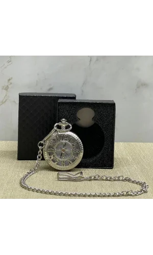 Özel Kutulu Rakamlı Gümüş Köstekli Saat