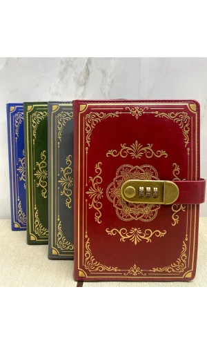 Özel Tasarım Şifreli Deri Defter Model 2