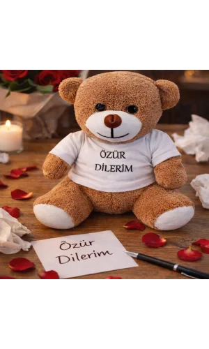 Özür Dilerim Tişörtlü Peluş Ayıcık