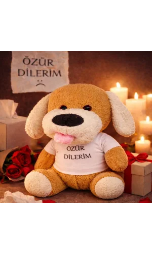 Özür Dilerim Tişörtlü Peluş Oyuncak Köpek