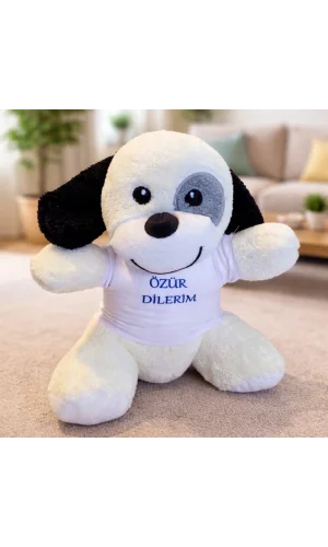 Özür Dilerim Tişörtlü Sevimli Benekli Peluş Köpek