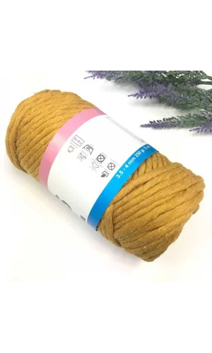 Pamuk Makrome 4 mm İp Hardal