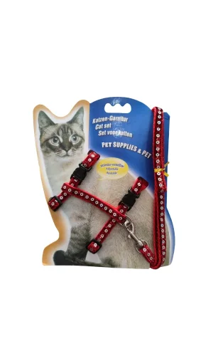 Parlak Kedi Gezdirme Göğüs Tasması