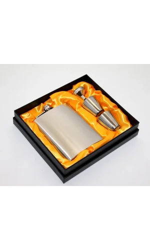 Paslanmaz Çelik 2 Shot Bardaklı Matara Seti