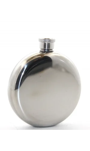 Paslanmaz Çelik Yuvarlak 5 Oz Tekli Matara Çelik Renk