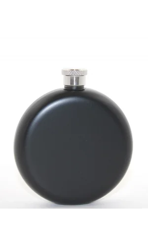 Paslanmaz Çelik Yuvarlak 5 Oz Tekli Matara Siyah Renk