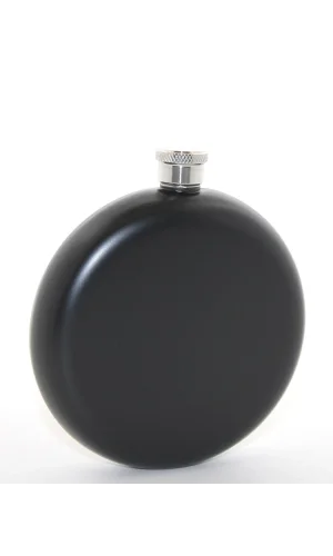 Paslanmaz Çelik Yuvarlak 8 Oz Tekli Matara Siyah Renk