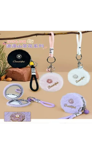 Peluş Tasarımlı Anahtarlık Cep Aynası