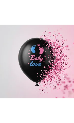 Pembe Konfetili Cinsiyet Balonu