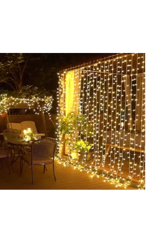 Perde Led  Sarı Işık 3 x 3