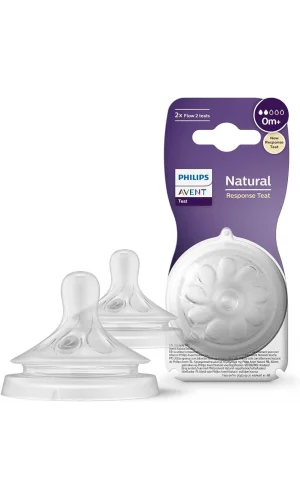 Philips Avent Natural Response 2li Biberon Emziği, 2 Numara, 0 Ay+