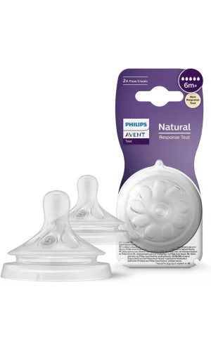 Philips Avent Natural Response 2li Biberon Emziği, 5 Numara, 6 Ay+