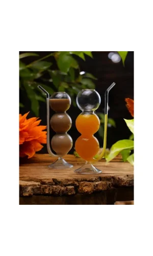 Pipetli Boğumlu Cam Bardak