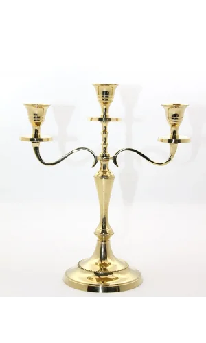 Pirinç 3lü Şamdan Model 1