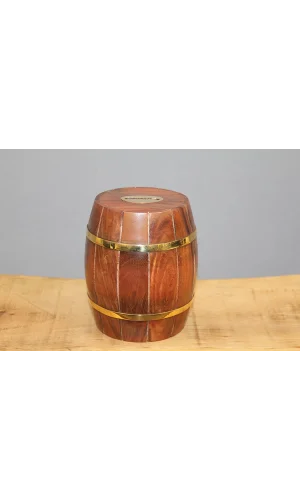 Pirinç Detaylı Fıçı Kumbara Model 2