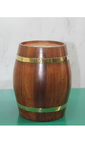 Pirinç Detaylı Fıçı Kumbara Model 3