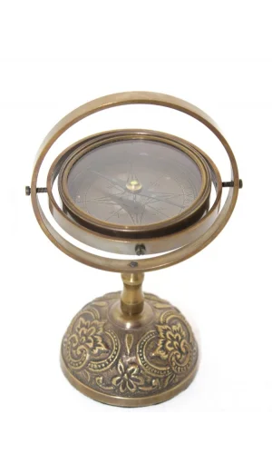 Pirinç Masa Üstü Pusula Model 3