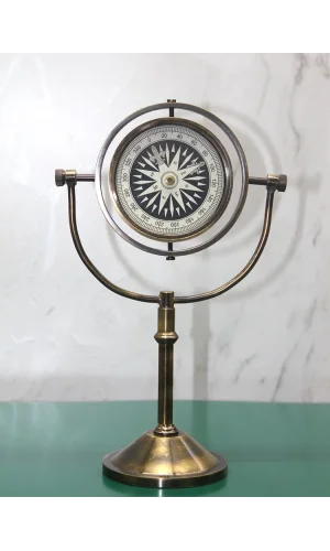 Pirinç Masa Üstü Pusula Model 4