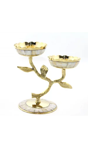 Pirinç Sedefli 2li Şamdan