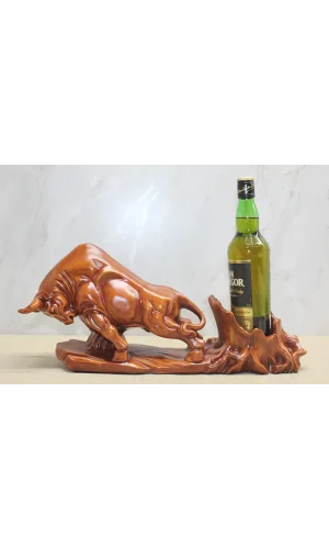 Polyester Boğa Figürü Şaraplık