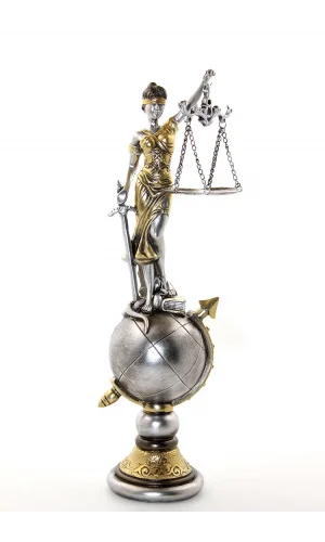 Polyester Dünya Küre Üzerinde Adalet Biblosu Model 1