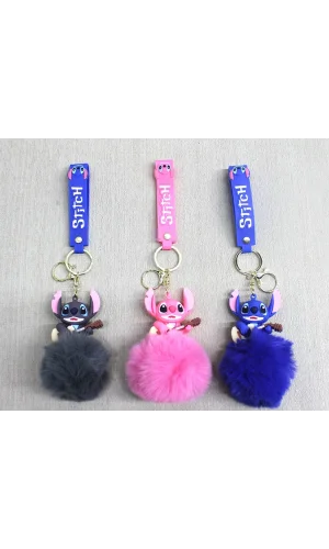 Ponponlu Stitch Anahtarlık