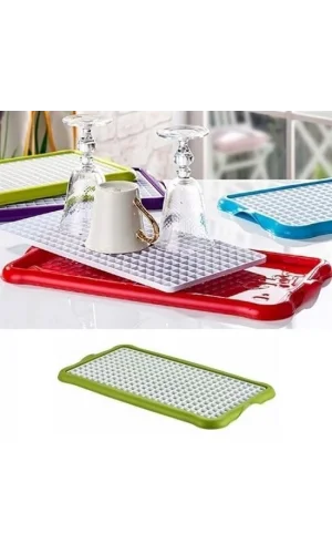 Pratik Lavabo Tezgah Üstü Bulaşık Kurutmalığı Süzmatik 22x40 cm