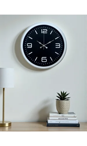 Prime White 40  Cm Metal Modern Duvar Saati