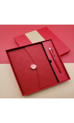 Promosyon Defter Kalem Seti Kırmızı Renk