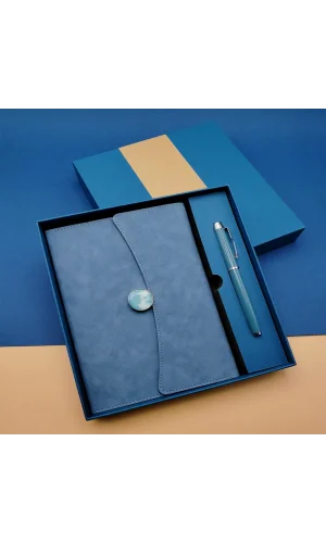 Promosyon Defter Kalem Seti Mavi Renk