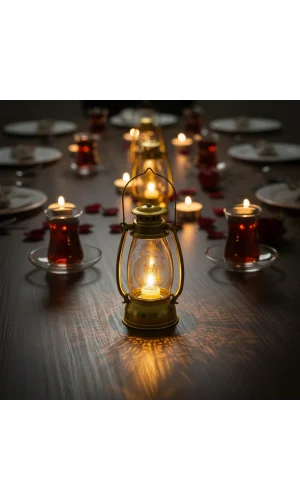 Ramazan Temalı Gold Gaz Lambası LED Işık