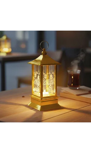 Ramazan Temalı Gold Kare Kubbe LED Lamba