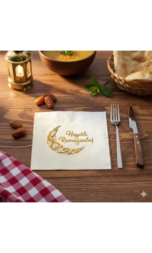 Ramazan Temalı Yaldız Baskılı Peçete