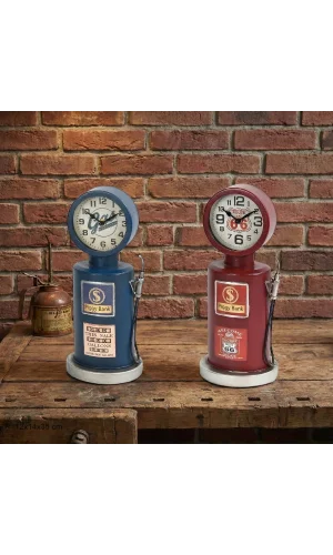 Retro Benzin Pompası Tasarımlı Masaüstü Saat