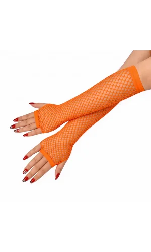 Retro Turuncu File Parmaksız Eldiven 26 cm