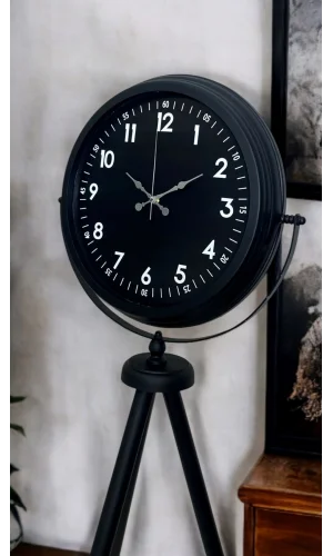 Royal Black Tripod Ayaklı Modern Tasarım Saat