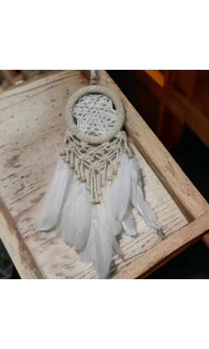 Rüya Kovan Dream Catcher Beyaz Kuş Tüylü