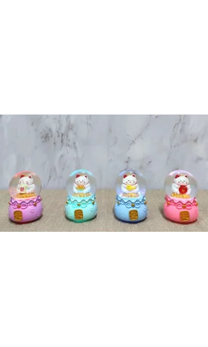 Şans Kedisi Işıklı Kar Küresi