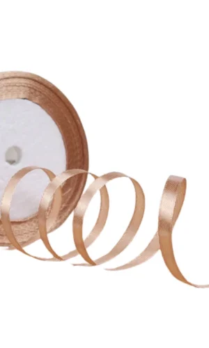 Saten Kurdele 1 cm 10 Metre Açık Kahverengi